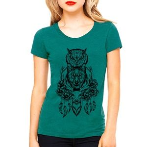 Deer Owl Wolf Graphic Tee Print T-Shirt LRG
